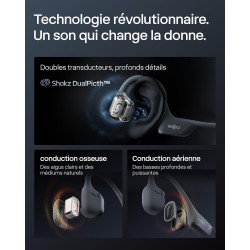 Shokz casque à conduction osseuse openrun pro 2 mini, écouteurs sans fil bleutooth 5.3, microphones réducteurs de bruit, étanché