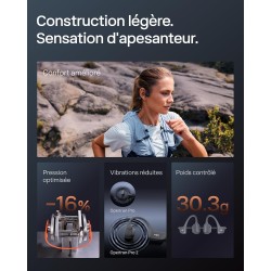 Shokz casque à conduction osseuse openrun pro 2 mini, écouteurs sans fil bleutooth 5.3, microphones réducteurs de bruit, étanché