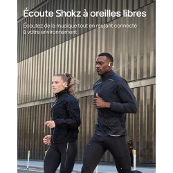 Shokz casque à conduction osseuse openrun pro 2, écouteurs sans fil bleutooth 5.3, microphones réducteurs de bruit, étanchéité i