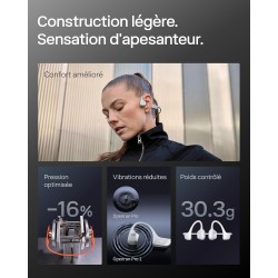 Shokz casque à conduction osseuse openrun pro 2, écouteurs sans fil bleutooth 5.3, microphones réducteurs de bruit, étanchéité i
