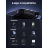 Uvert nexode 45w batterie externe 20000mah câble usb c intégré power bank portable charge rapide 2 ports pd écran led compatible