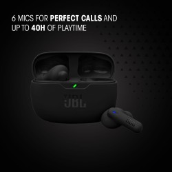 Jbl wave beam 2, écouteurs sans fil bleutooth, réduction de bruit, 40 heures d'autonomie, son pure bass, technologie smart ambie