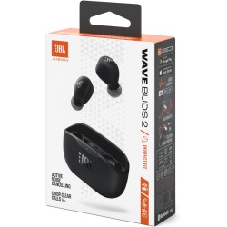 Jbl wave buds 2, écouteurs sans fil bleutooth, 40 h d'autonomie, son pure bass, technologie smart ambient, résistance à l'eau et