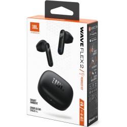 Jbl wave flex 2, écouteurs sans fil bleutooth, 40 h d'autonomie, son pure bass, technologie smart ambient, résistance à l'eau et