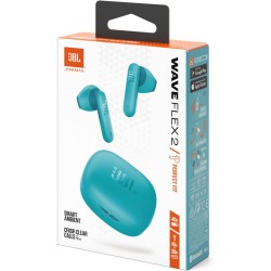 Jbl wave flex 2, écouteurs sans fil bleutooth, 40 h d'autonomie, son pure bass, technologie smart ambient, résistance à l'eau et