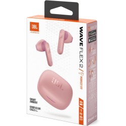 Jbl wave flex 2, écouteurs sans fil bleutooth, 40 h d'autonomie, son pure bass, technologie smart ambient, résistance à l'eau et