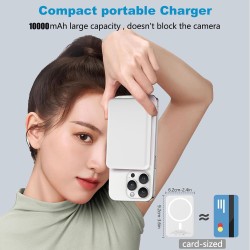 Batterie Externe 10000mAh pour Magsafe, Induction sans Fil Portable Charge Rapide Chargeur, Magnetique Power Bank pour iPhone 12