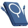 Batterie Externe iPhone Magnétique, Compatible avec MagSafe 10000mAh sans Fil Power Bank Charge Rapide avec 2 Câbles Intégrés Af