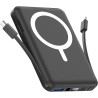 Batterie Externe iPhone Magnétique, Compatible avec MagSafe 10000mAh sans Fil Power Bank Charge Rapide avec 2 Câbles Intégrés Af