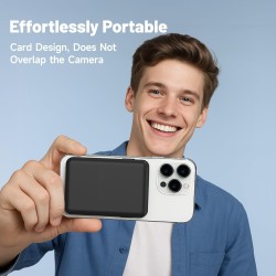 Batterie Externe iPhone Magnétique, Compatible avec MagSafe 10000mAh sans Fil Power Bank Charge Rapide avec 2 Câbles Intégrés Af