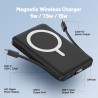 Batterie Externe iPhone Magnétique, Compatible avec MagSafe 10000mAh sans Fil Power Bank Charge Rapide avec 2 Câbles Intégrés Af