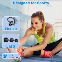 Ecouteurs bleutooth sans fil sport, 2025 écouteur bleutooth 5.4 avec 4 enc mic, 60+hrs ecouteurs sans fil hifi stéréo, ip7 étanc