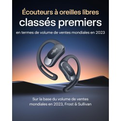 Shokz écouteurs à oreilles libres openfit air, casque bleutooth sans fil avec microphone, écouteurs avec crochet d'oreille air, 