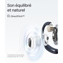 Shokz écouteurs à oreilles libres openfit air, casque bleutooth sans fil avec microphone, écouteurs avec crochet d'oreille air, 