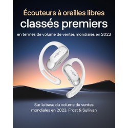 Shokz écouteurs à oreilles libres openfit air, casque bleutooth sans fil avec microphone, écouteurs avec crochet d'oreille air, 