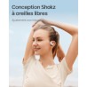 Shokz écouteurs à oreilles libres openfit air, casque bleutooth sans fil avec microphone, écouteurs avec crochet d'oreille air, 