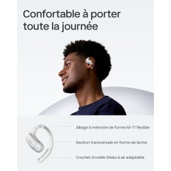 Shokz écouteurs à oreilles libres openfit air, casque bleutooth sans fil avec microphone, écouteurs avec crochet d'oreille air, 