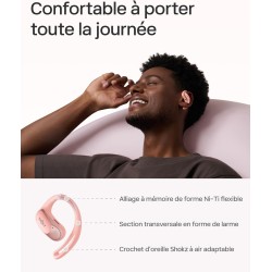 Shokz écouteurs à oreilles libres openfit air, casque bleutooth sans fil avec microphone, écouteurs avec crochet d'oreille air, 