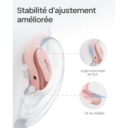 Shokz écouteurs à oreilles libres openfit air, casque bleutooth sans fil avec microphone, écouteurs avec crochet d'oreille air, 
