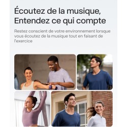 Shokz écouteurs à oreilles libres openfit air, casque bleutooth sans fil avec microphone, écouteurs avec crochet d'oreille air, 