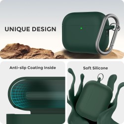 AhaStyle Coque AirPods Pro 3 (2025) avec Kit Nettoyage Silicone Étui Protection pour AirPods Pro 3ème Génération [avec Mousqueto