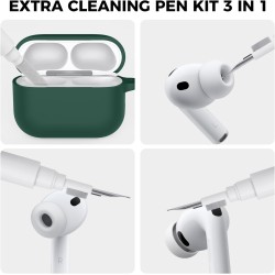 AhaStyle Coque AirPods Pro 3 (2025) avec Kit Nettoyage Silicone Étui Protection pour AirPods Pro 3ème Génération [avec Mousqueto