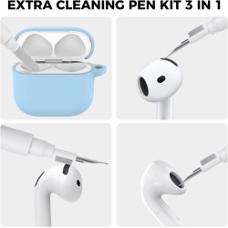 AhaStyle Coque AirPods 4 (2024) avec Kit Nettoyage Silicone Étui Protection pour AirPods 4ème Génération Anti-Rayures Housse pou