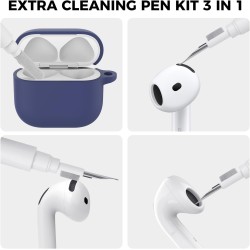 AhaStyle Coque AirPods 4 (2024) avec Kit Nettoyage Silicone Étui Protection pour AirPods 4ème Génération Anti-Rayures Housse pou