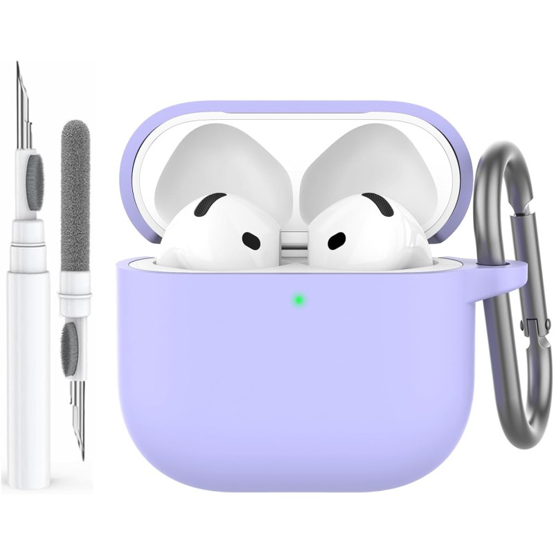 AhaStyle Coque AirPods 4 (2024) avec Kit Nettoyage Silicone Étui Protection pour AirPods 4ème Génération Anti-Rayures Housse pou