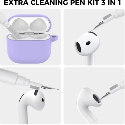 AhaStyle Coque AirPods 4 (2024) avec Kit Nettoyage Silicone Étui Protection pour AirPods 4ème Génération Anti-Rayures Housse pou