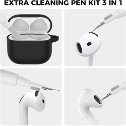 AhaStyle Coque AirPods 4 (2024) avec Kit Nettoyage Silicone Étui Protection pour AirPods 4ème Génération Anti-Rayures Housse pou