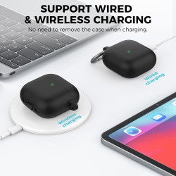 AhaStyle Coque AirPods 4 (2024) avec Kit Nettoyage Silicone Étui Protection pour AirPods 4ème Génération Anti-Rayures Housse pou