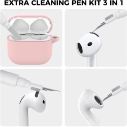 AhaStyle Coque AirPods 4 (2024) avec Kit Nettoyage Silicone Étui Protection pour AirPods 4ème Génération Anti-Rayures Housse pou