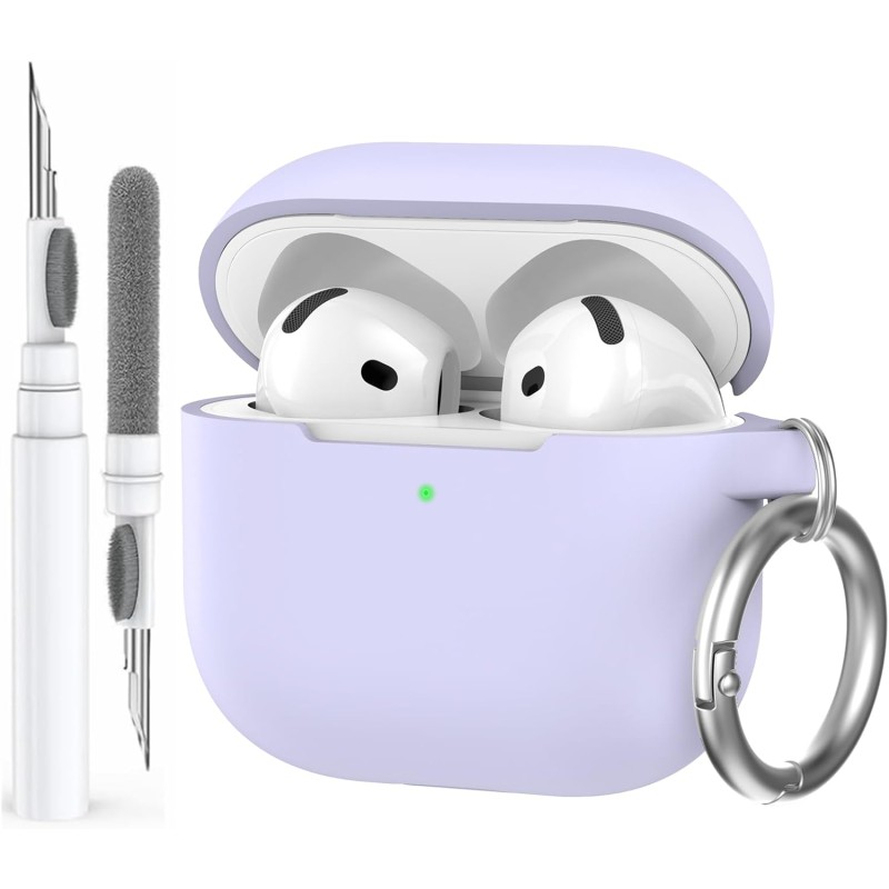 AhaStyle Coque AirPods 4 (2024) avec Kit Nettoyage Silicone Étui Protection pour AirPods 4ème Génération Anti-Rayures Housse pou