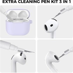 AhaStyle Coque AirPods 4 (2024) avec Kit Nettoyage Silicone Étui Protection pour AirPods 4ème Génération Anti-Rayures Housse pou