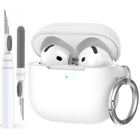 AhaStyle Coque AirPods 4 (2024) avec Kit Nettoyage Silicone Étui Protection pour AirPods 4ème Génération Anti-Rayures Housse pou