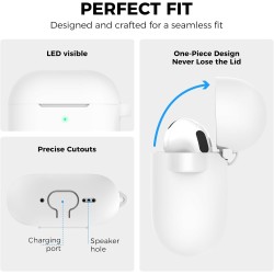 AhaStyle Coque AirPods 4 (2024) avec Kit Nettoyage Silicone Étui Protection pour AirPods 4ème Génération Anti-Rayures Housse pou