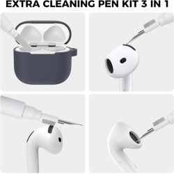 AhaStyle Coque AirPods 4 (2024) avec Kit Nettoyage Silicone Étui Protection pour AirPods 4ème Génération Anti-Rayures Housse pou