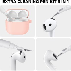 AhaStyle Coque AirPods 4 (2024) avec Kit Nettoyage Silicone Étui Protection pour AirPods 4ème Génération Anti-Rayures Housse pou