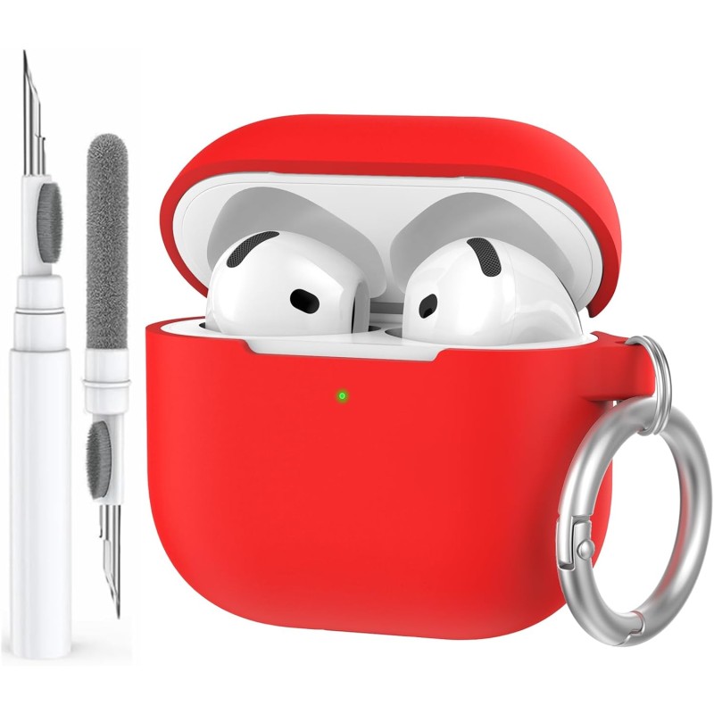 AhaStyle Coque AirPods 4 (2024) avec Kit Nettoyage Silicone Étui Protection pour AirPods 4ème Génération Anti-Rayures Housse pou