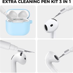 AhaStyle Coque AirPods 4 (2024) avec Kit Nettoyage Silicone Étui Protection pour AirPods 4ème Génération Anti-Rayures Housse pou