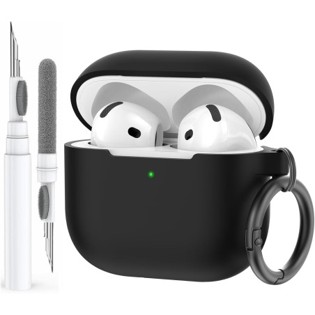 AhaStyle Coque AirPods 4 (2024) avec Kit Nettoyage Silicone Étui Protection pour AirPods 4ème Génération Anti-Rayures Housse pou