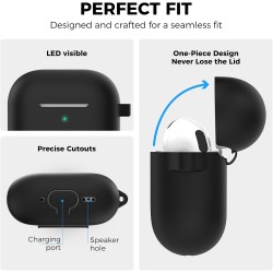 AhaStyle Coque AirPods 4 (2024) avec Kit Nettoyage Silicone Étui Protection pour AirPods 4ème Génération Anti-Rayures Housse pou
