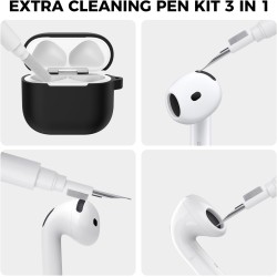 AhaStyle Coque AirPods 4 (2024) avec Kit Nettoyage Silicone Étui Protection pour AirPods 4ème Génération Anti-Rayures Housse pou