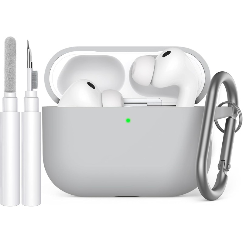 AhaStyle Coque AirPods Pro 3 (2025) avec Kit Nettoyage Silicone Étui Protection pour AirPods Pro 3ème Génération [avec Mousqueto