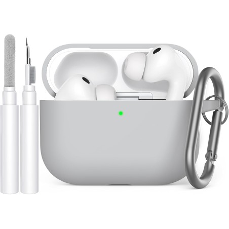 AhaStyle Coque AirPods Pro 3 (2025) avec Kit Nettoyage Silicone Étui Protection pour AirPods Pro 3ème Génération [avec Mousqueto
