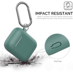 AhaStyle Coque AirPods 2 & 1, Étui en Silicone Souple Protection pour AirPods Housses Antichoc Intégrales Compatible avec Apple 