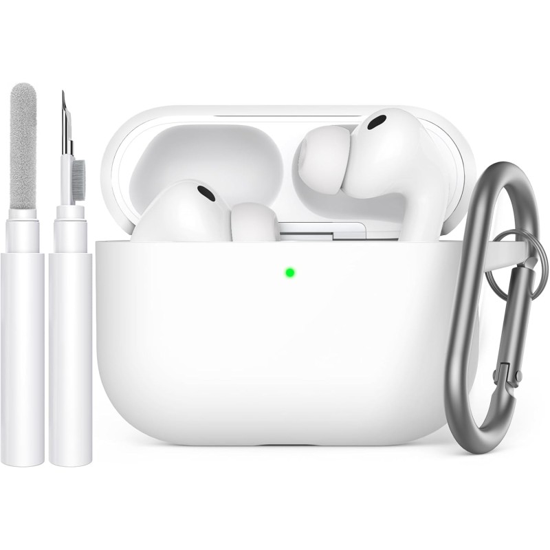 AhaStyle Coque AirPods Pro 3 (2025) avec Kit Nettoyage Silicone Étui Protection pour AirPods Pro 3ème Génération [avec Mousqueto