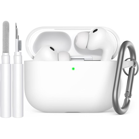 AhaStyle Coque AirPods Pro 3 (2025) avec Kit Nettoyage Silicone Étui Protection pour AirPods Pro 3ème Génération [avec Mousqueto