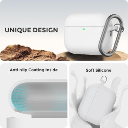 AhaStyle Coque AirPods Pro 3 (2025) avec Kit Nettoyage Silicone Étui Protection pour AirPods Pro 3ème Génération [avec Mousqueto